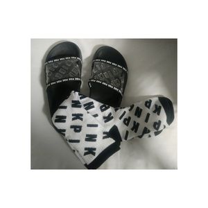 Pink Victoria's Secret Slides & Socks Women's S